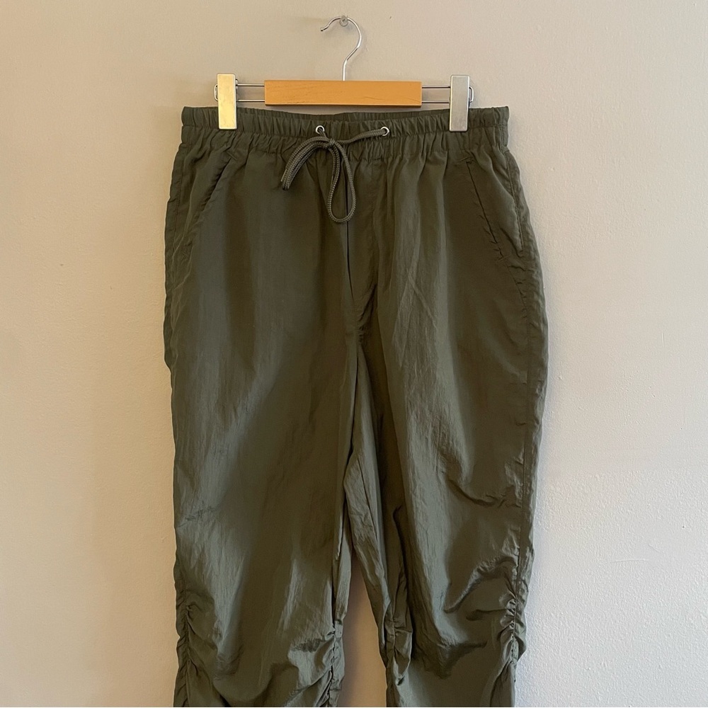 Ci Sono Dark Green Nylon Parachute Pants with Bungee Hem – Size Large EUC - Picture 3 of 14